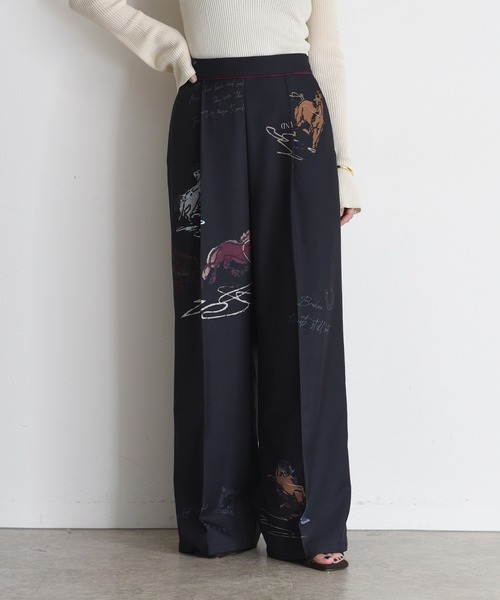 テキスト馬柄ptパイピングセンタープレスパンツ Eimee Law│Eimee Law