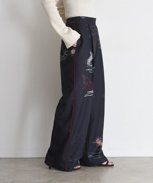 テキスト馬柄ptパイピングセンタープレスパンツ（その他パンツ