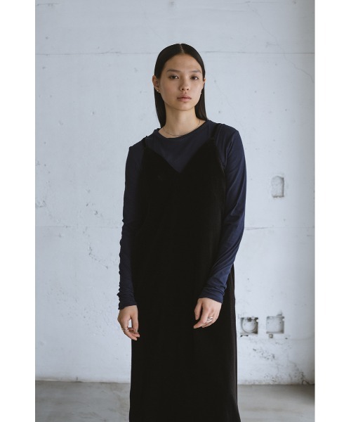 STYLEMIXER（スタイルミキサー）の「ベロアレイヤーキャミワンピース（ワンピース・レディース・ブラック/ブラウン/ベージュ・SMALL/MEDIUM）」の6枚目の写真