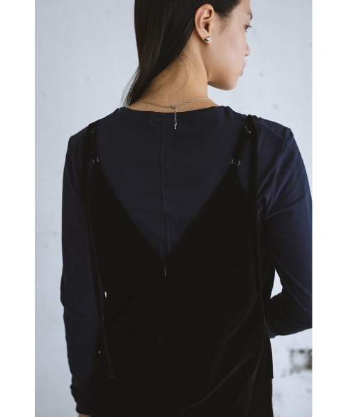 STYLEMIXER（スタイルミキサー）の「ベロアレイヤーキャミワンピース（ワンピース・レディース・ブラック/ブラウン/ベージュ・SMALL/MEDIUM）」の11枚目の写真
