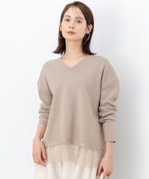 レースモチーフニットプルオーバー