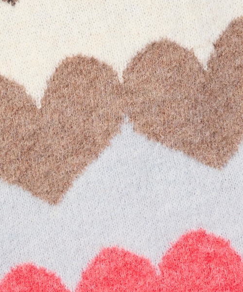 estaa（エスタ）の「ニットマフラー 洗える "ハート フラワー"（マフラー・レディース・ブルー/ダークブルー/ベージュ/ダークネイビー/ダークブラウン/ライトグレー/ライトベージュ/ブラック/グレー・FREE）」の14枚目の写真