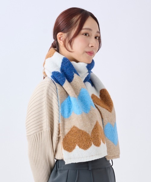 EASY AS PIE　STAR knit scarf　ニットマフラー　星柄 EASY AS PIE STAR knit scarf ニットマフラー 星柄 EASY AS PIE STAR