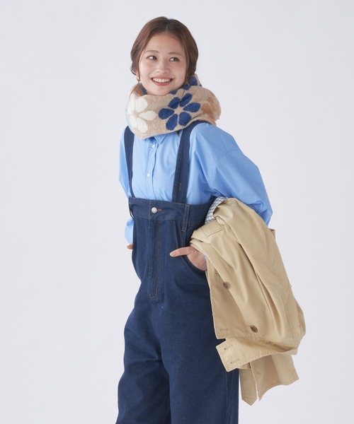 estaa（エスタ）の「ニットマフラー 洗える "ハート フラワー"（マフラー・レディース・ブルー/ダークブルー/ベージュ/ダークネイビー/ダークブラウン/ライトグレー/ライトベージュ/ブラック/グレー・FREE）」の18枚目の写真