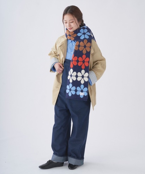 ニットマフラー 洗える 'ハート フラワー'（マフラー）｜estaa（エスタ