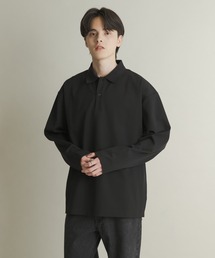 S　essentials ポロシャツ　長袖　ブラック adidas ポロシャツ ポロ アディカラー フットボール ジャカード