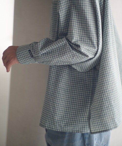 ADAM PATEK(アダムパテック)の「ms6231-small check wide shirt シャツ(AP2525008)(シャツ/ブラウス・メンズ・ブラック/グリーン・1/2)」の8枚目の写真