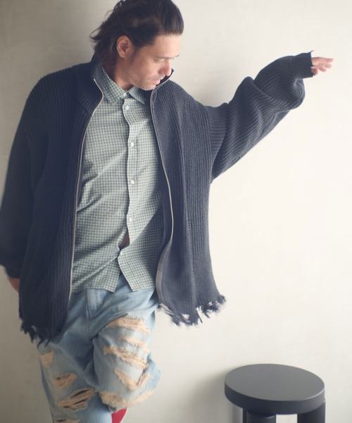 ADAM PATEK(アダムパテック)の「ms6231-small check wide shirt シャツ(AP2525008)(シャツ/ブラウス・メンズ・ブラック/グリーン・1/2)」の9枚目の写真
