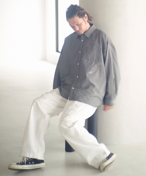 ADAM PATEK(アダムパテック)の「ms6231-small check wide shirt シャツ(AP2525008)(シャツ/ブラウス・メンズ・ブラック/グリーン・1/2)」の13枚目の写真