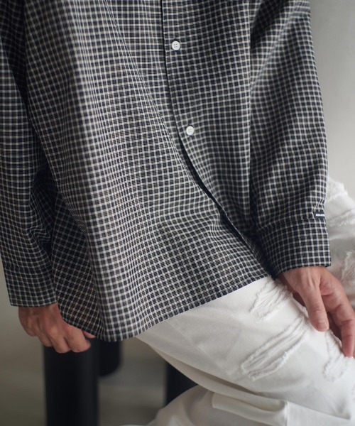 ADAM PATEK(アダムパテック)の「ms6231-small check wide shirt シャツ(AP2525008)(シャツ/ブラウス・メンズ・ブラック/グリーン・1/2)」の15枚目の写真
