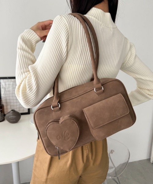 WEGO（ウィゴー）の「WEGO/ハートポケットボストンバッグ（ショルダーバッグ・レディース・ブラック/ブラウン・FREE）」の14枚目の写真