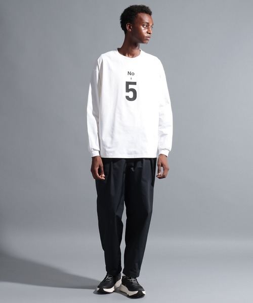 NUMERALS（ヌメラルズ）の「【NUMERALS】ナンバーロゴロングスリーブTEE（Tシャツ/カットソー・メンズ・オフホワイト/ブラック/ネイビー・MEDIUM/LARGE）」の5枚目の写真