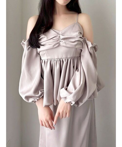 dazzlin（ダズリン）の「ペプラムギャザーバルーンブラウス（シャツ/ブラウス・レディース・チャコールグレー/ピンク/その他1・FREE）」の3枚目の写真