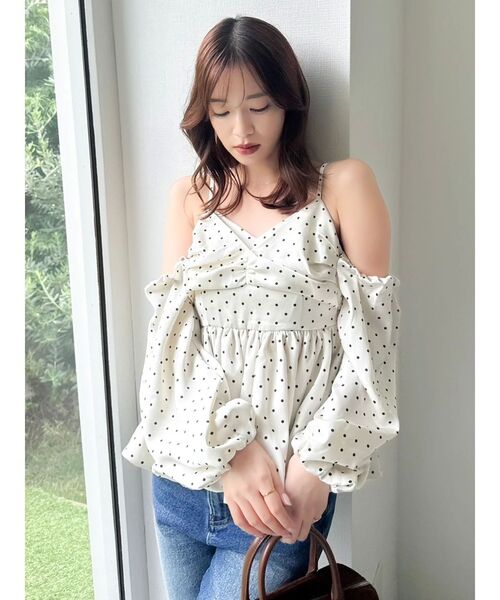 dazzlin（ダズリン）の「ペプラムギャザーバルーンブラウス（シャツ/ブラウス・レディース・チャコールグレー/ピンク/その他1・FREE）」の4枚目の写真