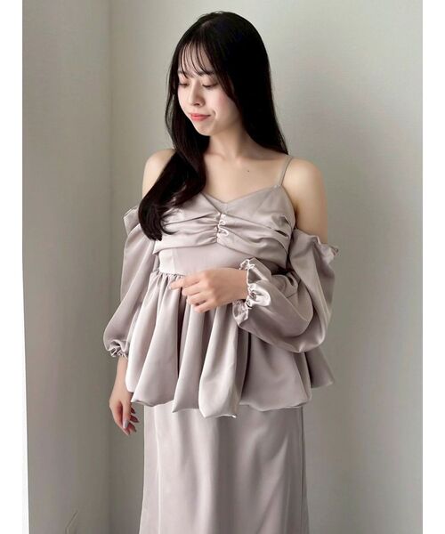 dazzlin（ダズリン）の「ペプラムギャザーバルーンブラウス（シャツ/ブラウス・レディース・チャコールグレー/ピンク/その他1・FREE）」の9枚目の写真