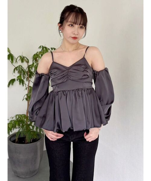 dazzlin（ダズリン）の「ペプラムギャザーバルーンブラウス（シャツ/ブラウス・レディース・チャコールグレー/ピンク/その他1・FREE）」の20枚目の写真