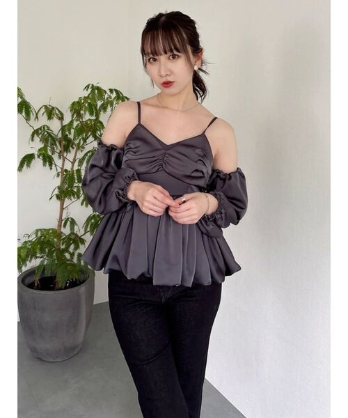 dazzlin（ダズリン）の「ペプラムギャザーバルーンブラウス（シャツ/ブラウス・レディース・チャコールグレー/ピンク/その他1・FREE）」の21枚目の写真