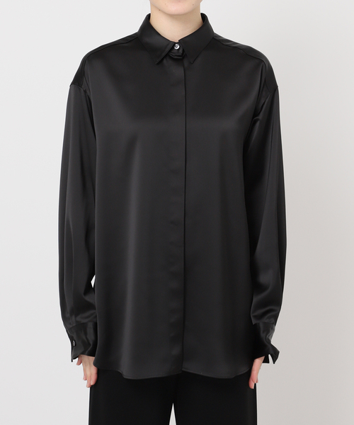 AP STUDIO(エーピーストゥディオ)の「サテンシャツ(シャツ/ブラウス・レディース・ブラック/チョコ・FREE)」の17枚目の写真
