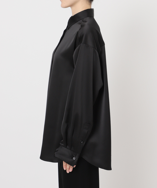 AP STUDIO(エーピーストゥディオ)の「サテンシャツ(シャツ/ブラウス・レディース・ブラック/チョコ・FREE)」の18枚目の写真