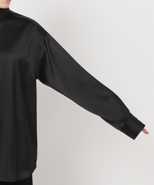 AP STUDIO(エーピーストゥディオ)の「サテンシャツ(シャツ/ブラウス・レディース・ブラック/チョコ・FREE)」の21枚目の写真