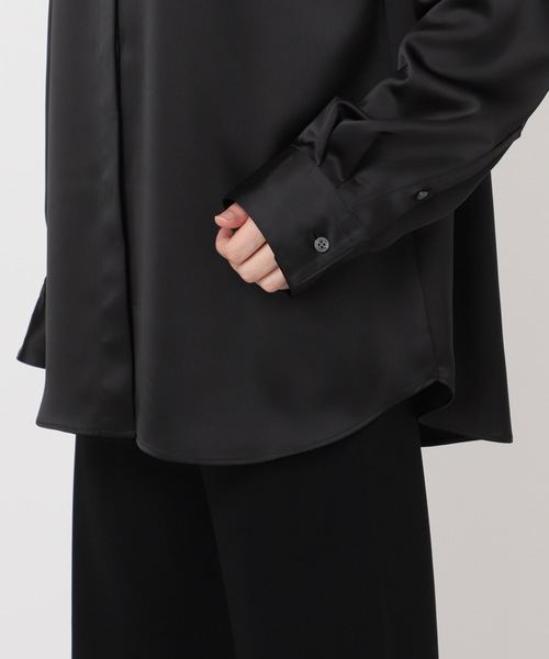 AP STUDIO(エーピーストゥディオ)の「サテンシャツ(シャツ/ブラウス・レディース・ブラック/チョコ・FREE)」の22枚目の写真