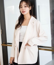 テーラードジャケット（ホワイト/白色系・ダブル）ファッション通販