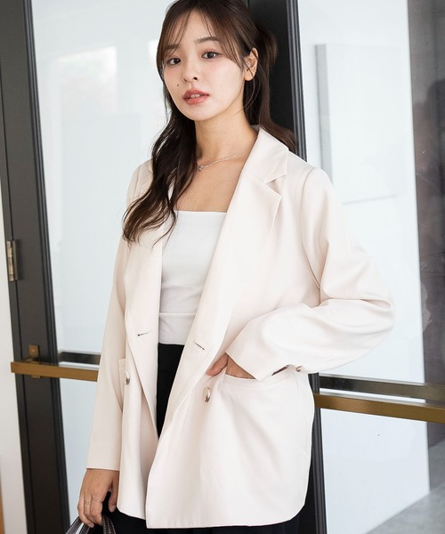 WEGO（ウィゴー）の「WEGO/【ZOZO限定・26年春再入荷！】ダブルボタンテーラードジャケット（テーラードジャケット・レディース・ネイビー/グレー/ブラウン/アイボリー・FREE）」の2枚目の写真