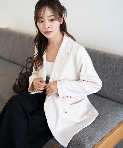 WEGO（ウィゴー）の「WEGO/【ZOZO限定・26年春再入荷！】ダブルボタンテーラードジャケット（テーラードジャケット・レディース・ネイビー/グレー/ブラウン/アイボリー・FREE）」の19枚目の写真