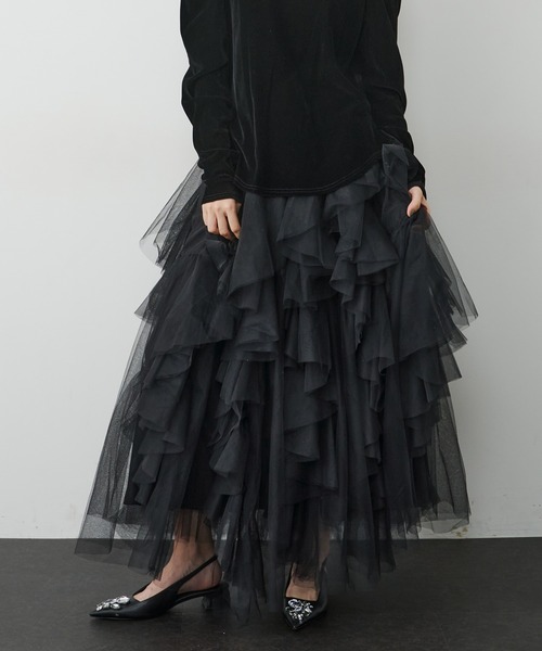 LA BELLE ETUDE（ラベルエチュード）の「Lily ボリュームチュールスカート（スカート・レディース・ホワイト/ブラック/ライトグリーン/ピンク・0/1）」の21枚目の写真