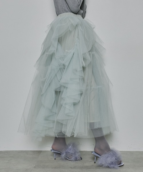 LA BELLE ETUDE（ラベルエチュード）の「Lily ボリュームチュールスカート（スカート・レディース・ホワイト/ブラック/ライトグリーン/ピンク・0/1）」の10枚目の写真