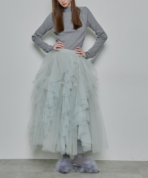 LA BELLE ETUDE（ラベルエチュード）の「Lily ボリュームチュールスカート（スカート・レディース・ホワイト/ブラック/ライトグリーン/ピンク・0/1）」の5枚目の写真