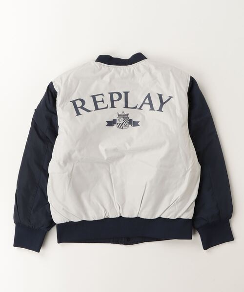 REPLAY(リプレイ)の「ボーイズ ボンバージャケット(ミリタリージャケット・キッズ・ブルー・12Y/10Y/6Y/16Y)」の2枚目の写真