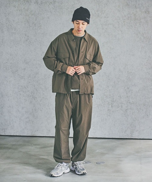 BAYFLOW(ベイフロー)の「【ストレッチ・イージーケア・吸水速乾・マシンウォッシャブル】SOLOTEXシャツジャケット(その他トップス・メンズ・カーキ/ブラック・LARGE/MEDIUM)」の8枚目の写真