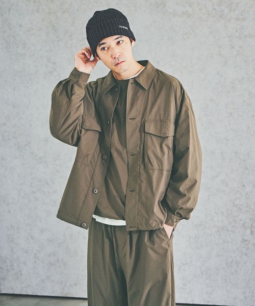 BAYFLOW(ベイフロー)の「【ストレッチ・イージーケア・吸水速乾・マシンウォッシャブル】SOLOTEXシャツジャケット(その他トップス・メンズ・カーキ/ブラック・LARGE/MEDIUM)」の9枚目の写真