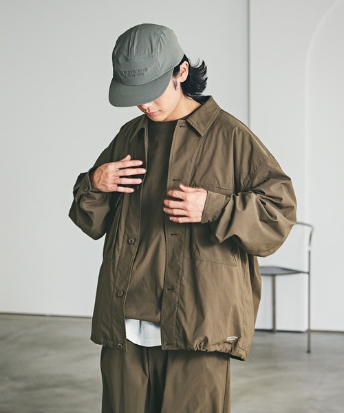 BAYFLOW(ベイフロー)の「【ストレッチ・イージーケア・吸水速乾・マシンウォッシャブル】SOLOTEXシャツジャケット(その他トップス・メンズ・カーキ/ブラック・LARGE/MEDIUM)」の12枚目の写真