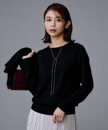 【アンサンブル可/洗える/ウール100%】クルーネックウールニット