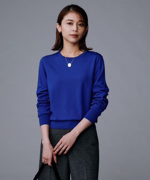 セール】【アンサンブル可/洗える/ウール100%】クルーネックウール