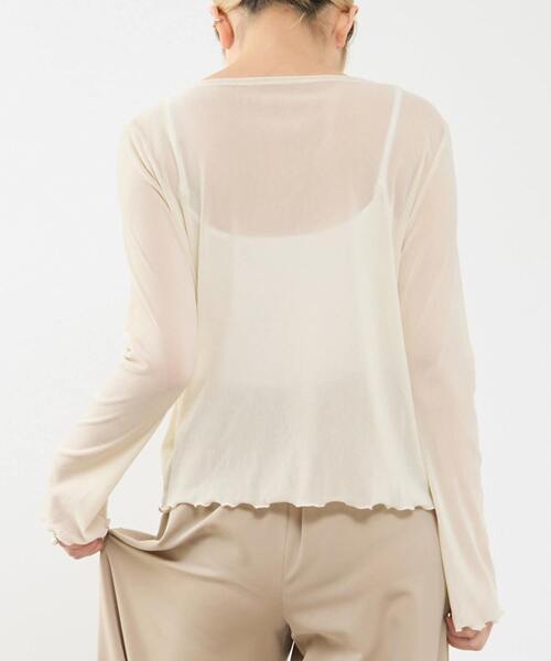 SOFFITTO（ソフィット）の「シアーチュールボートネックフロッキー加工インナー（Tシャツ/カットソー・レディース・オフホワイト/グレー/ブラック・FREE）」の15枚目の写真