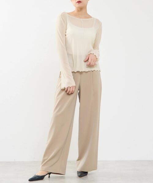 SOFFITTO（ソフィット）の「シアーチュールボートネックフロッキー加工インナー（Tシャツ/カットソー・レディース・オフホワイト/グレー/ブラック・FREE）」の17枚目の写真