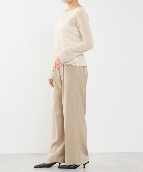 SOFFITTO（ソフィット）の「シアーチュールボートネックフロッキー加工インナー（Tシャツ/カットソー・レディース・オフホワイト/グレー/ブラック・FREE）」の18枚目の写真