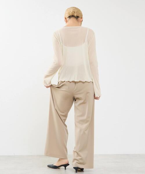 SOFFITTO（ソフィット）の「シアーチュールボートネックフロッキー加工インナー（Tシャツ/カットソー・レディース・オフホワイト/グレー/ブラック・FREE）」の19枚目の写真