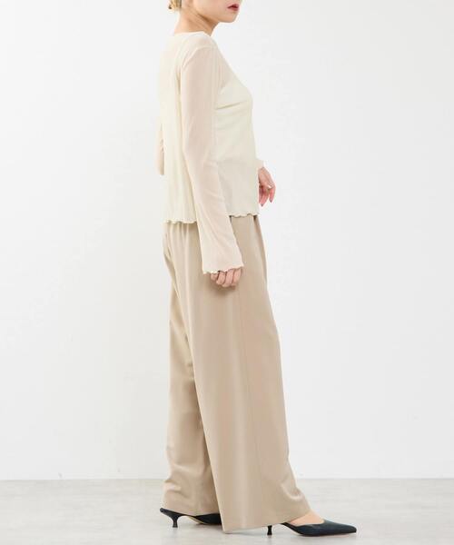 SOFFITTO（ソフィット）の「シアーチュールボートネックフロッキー加工インナー（Tシャツ/カットソー・レディース・オフホワイト/グレー/ブラック・FREE）」の20枚目の写真