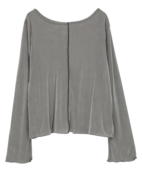 SOFFITTO（ソフィット）の「シアーチュールボートネックフロッキー加工インナー（Tシャツ/カットソー・レディース・オフホワイト/グレー/ブラック・FREE）」の7枚目の写真