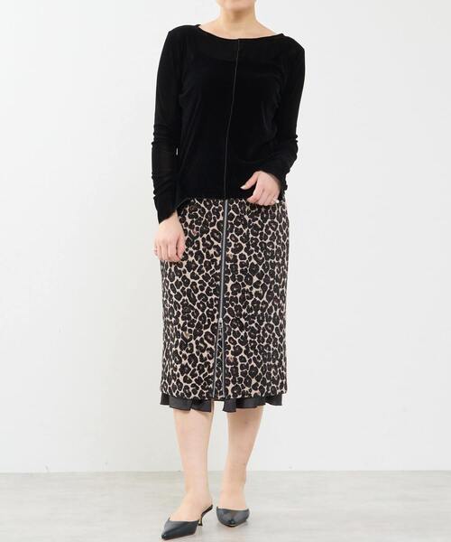 SOFFITTO（ソフィット）の「シアーチュールボートネックフロッキー加工インナー（Tシャツ/カットソー・レディース・オフホワイト/グレー/ブラック・FREE）」の9枚目の写真