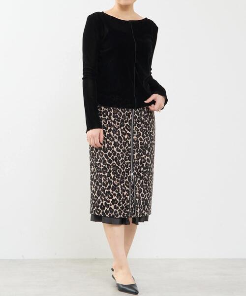 SOFFITTO（ソフィット）の「シアーチュールボートネックフロッキー加工インナー（Tシャツ/カットソー・レディース・オフホワイト/グレー/ブラック・FREE）」の10枚目の写真