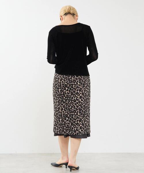 SOFFITTO（ソフィット）の「シアーチュールボートネックフロッキー加工インナー（Tシャツ/カットソー・レディース・オフホワイト/グレー/ブラック・FREE）」の11枚目の写真