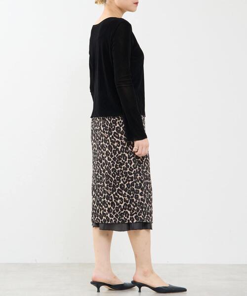 SOFFITTO（ソフィット）の「シアーチュールボートネックフロッキー加工インナー（Tシャツ/カットソー・レディース・オフホワイト/グレー/ブラック・FREE）」の12枚目の写真