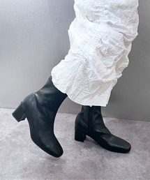 enchanted | 晴雨兼用チャンキーヒールストレッチショートブーツ(ブーツ)