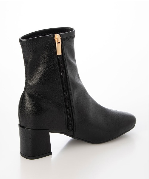 enchanted（エンチャンテッド）の「晴雨兼用チャンキーヒールストレッチショートブーツ（ブーツ・レディース・ダークブラウン/ブラック・24.5/25/24/23.5/23/22.5）」の4枚目の写真