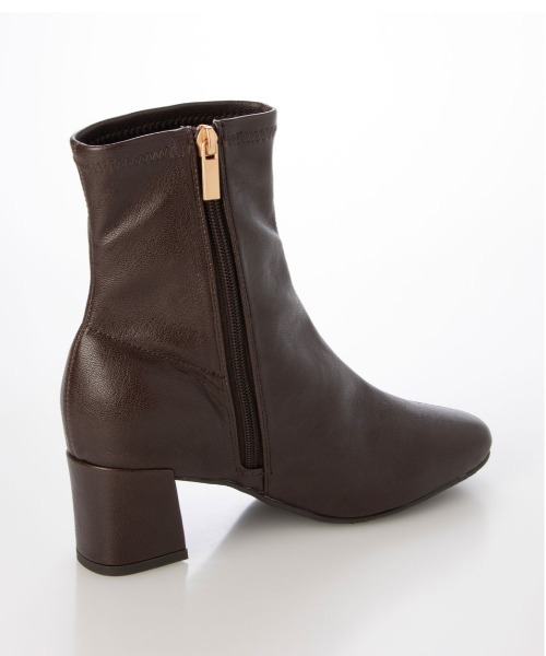 enchanted（エンチャンテッド）の「晴雨兼用チャンキーヒールストレッチショートブーツ（ブーツ・レディース・ダークブラウン/ブラック・24.5/25/24/23.5/23/22.5）」の10枚目の写真